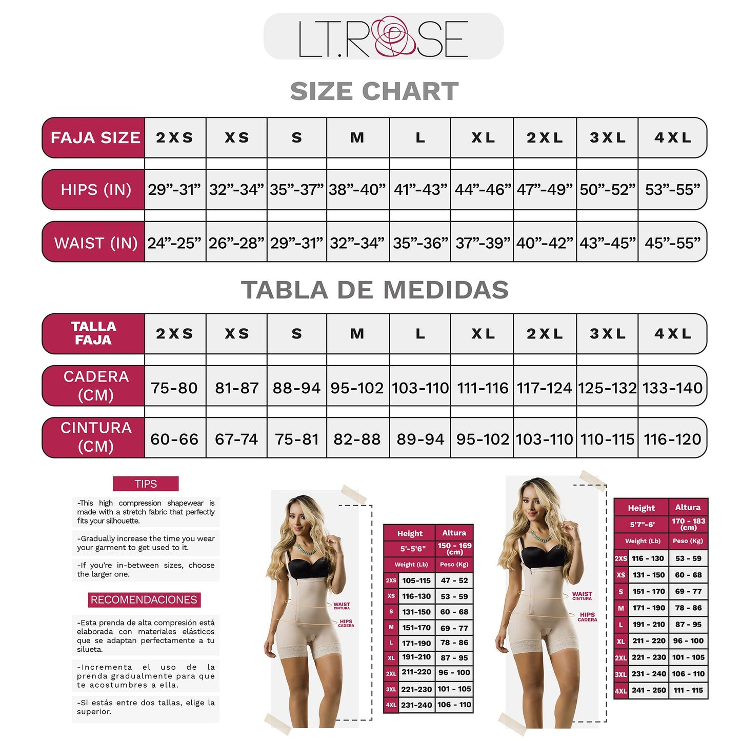LT.Rose 1009 | Women Latex Waist Trainner Cincher Gym Corsette | Daily Use - Pal Negocio