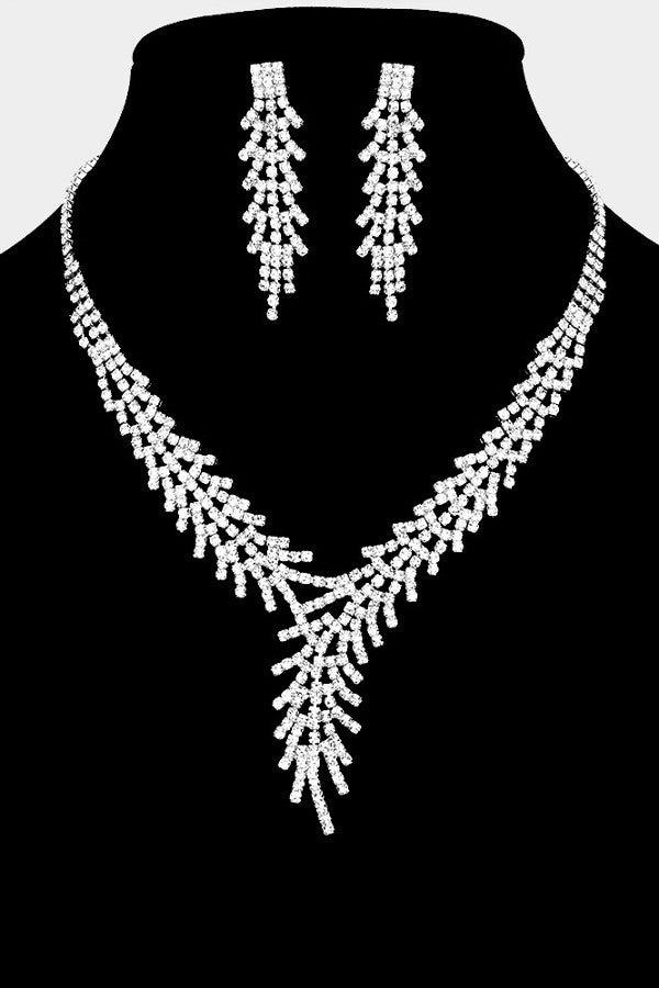 Rhinestone Pave Twig Necklace