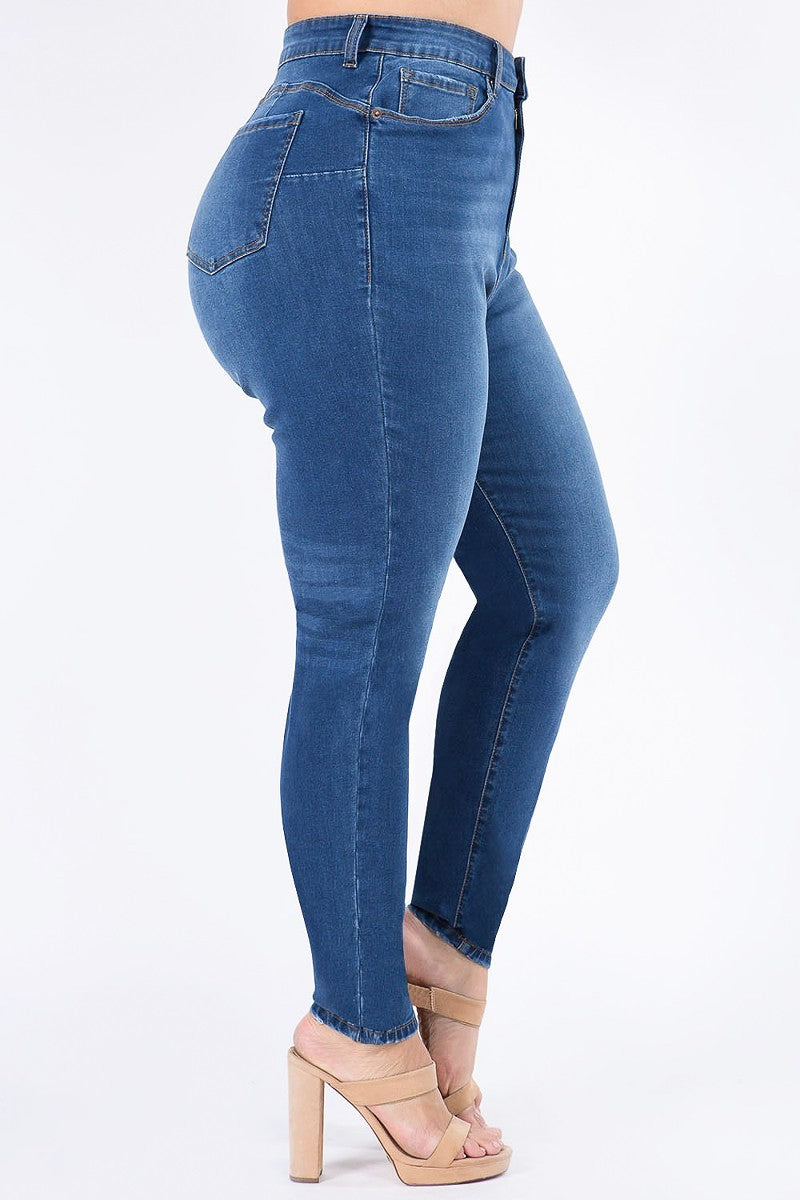PLUS SIZE HIGH WAIST BASIC SKINNY JEANS